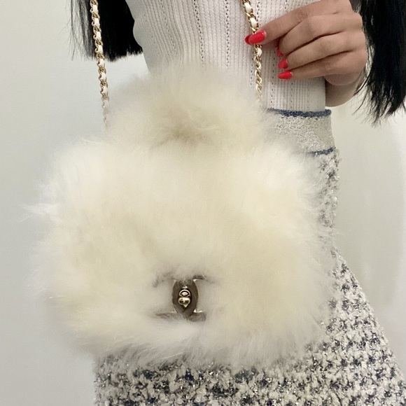 Chanel Rabbit Fur Top Handle Chain Bag - Picture 11 of 11